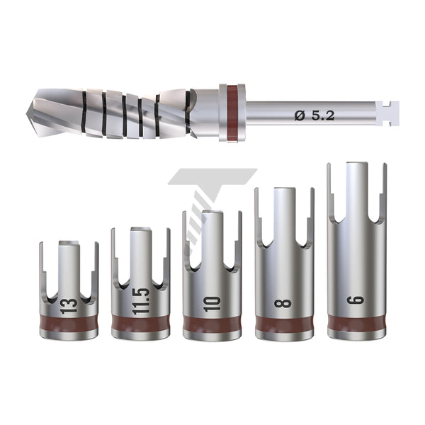 Precision Drilling: Drill Ø5.2 with Stoppers Set | GDT Implants