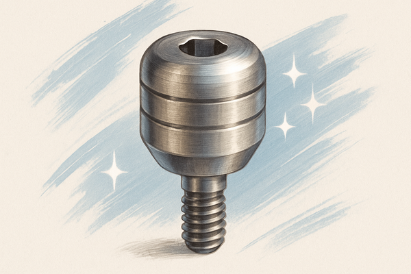 GDT Implants Ø4.6 Healing cap sketch illustration - hero shot with sparkles