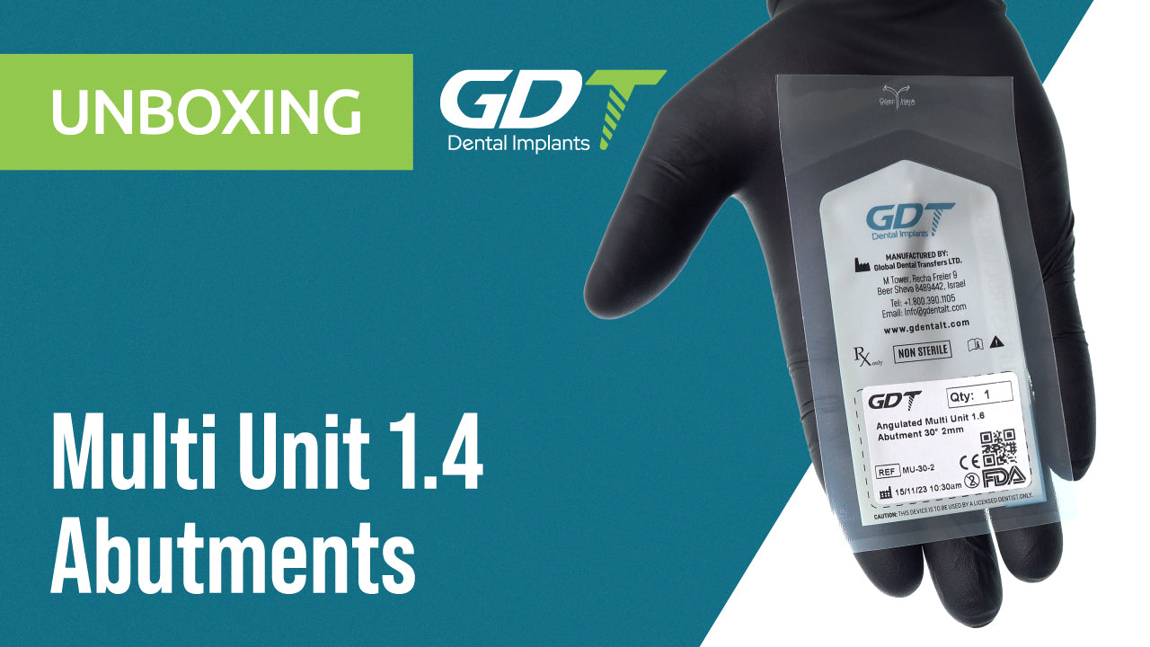 Unboxing video of GDT Multi Unit 1.4mm Abutments system