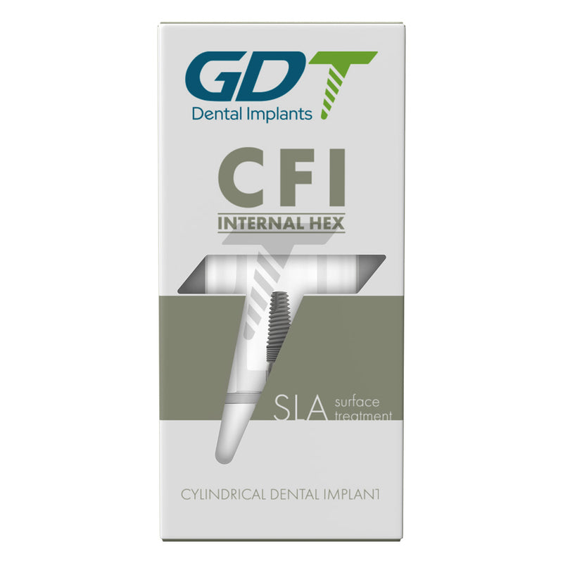 GDT CFI Cylindrical Dental implant Internal Hex 2.42mm Connection Box 