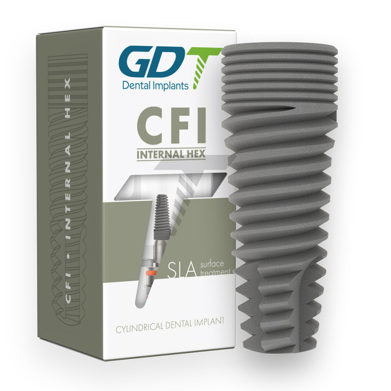 GDT CFI Cylindrical Dental implant Internal Hex 2.42mm Connection With Box