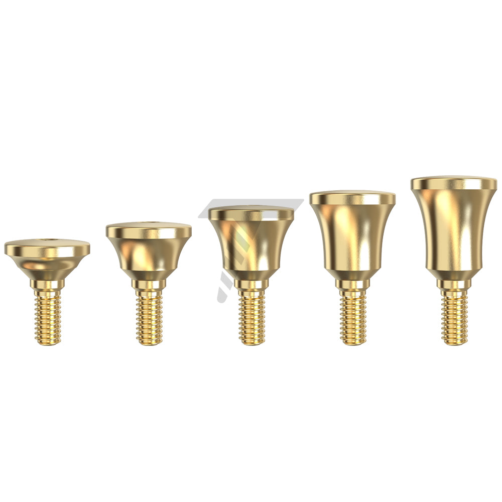 Concave Wide Healing Caps all sizes in a row