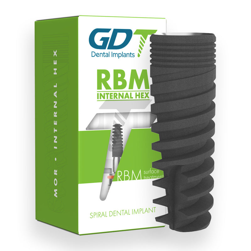 RBM Spiral Dental Implant Internal Hex Connection 2.42mm Standard And Slim Narrow 2.0mm