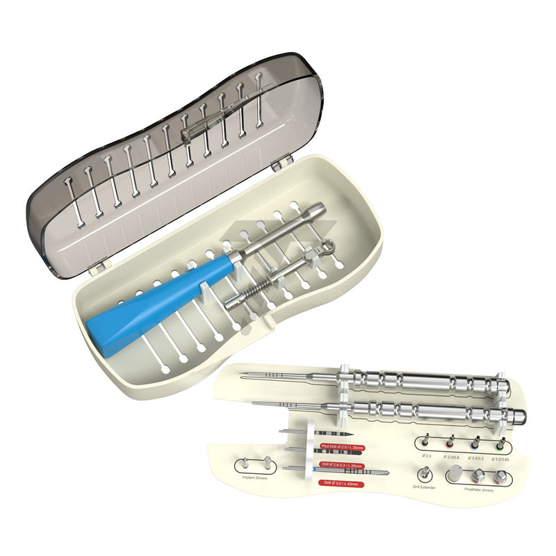 Surgical Kit For Basal Cortical Implants open wide