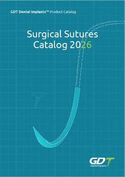 Cover of GDT Dental Implants Surgical Sutures Catalog 2026 with a blue background and dental suture illustration.