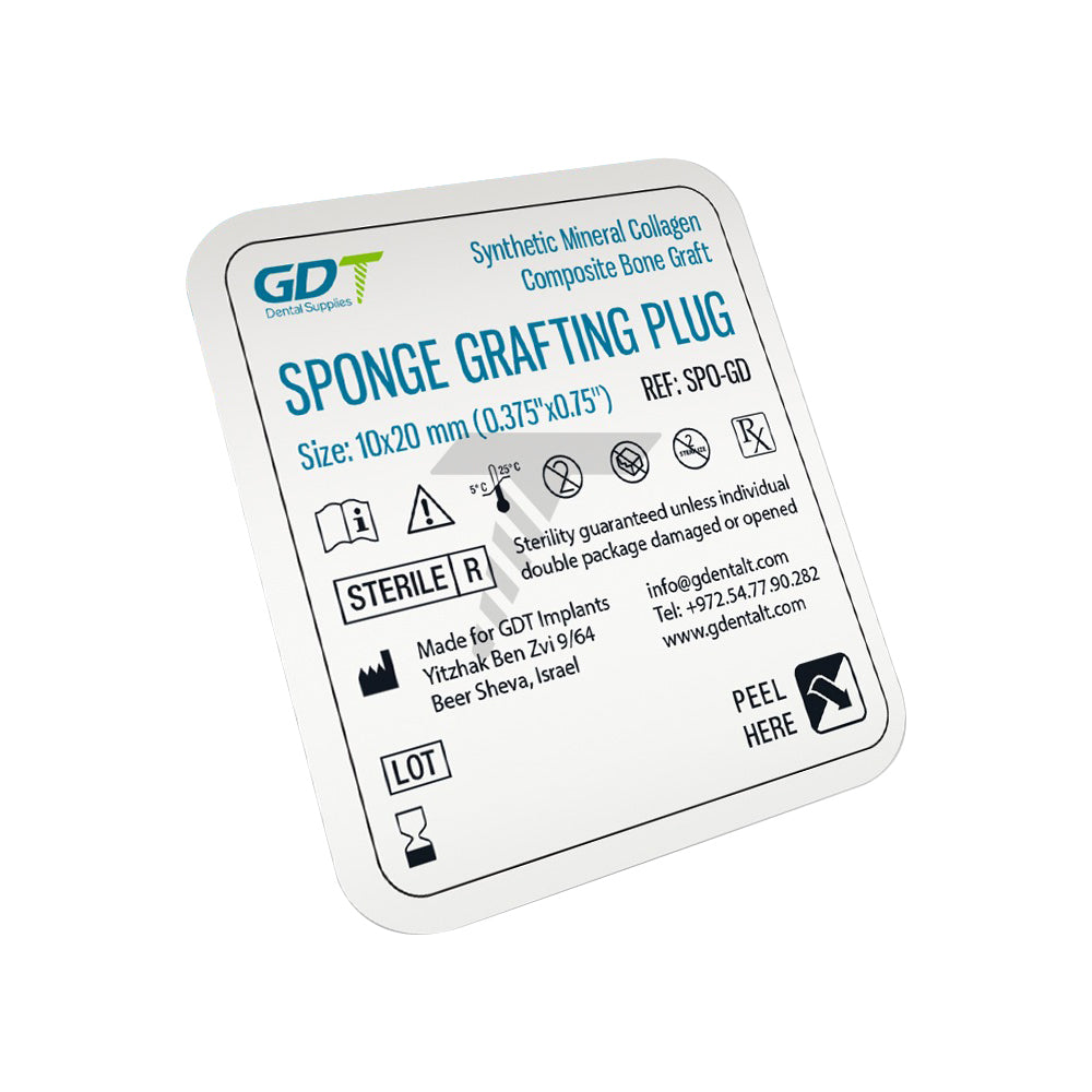 GDT Dental Implants - Sponge Grafting Plug