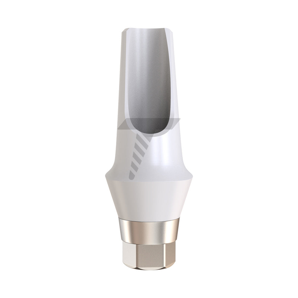 Pilar de zirconio angular de 15° con base de titanio, plataforma regular (RP)