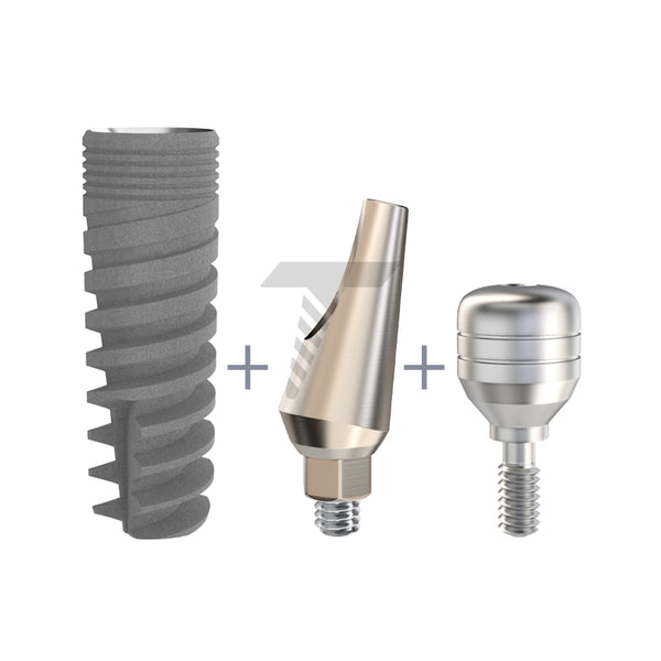 Mor MOR Spiral Implant Internal Hex Connection With Healing Cap and Angulated abutment set